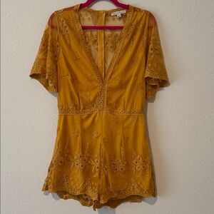 Haute Monde Golden Lace Detail Romper